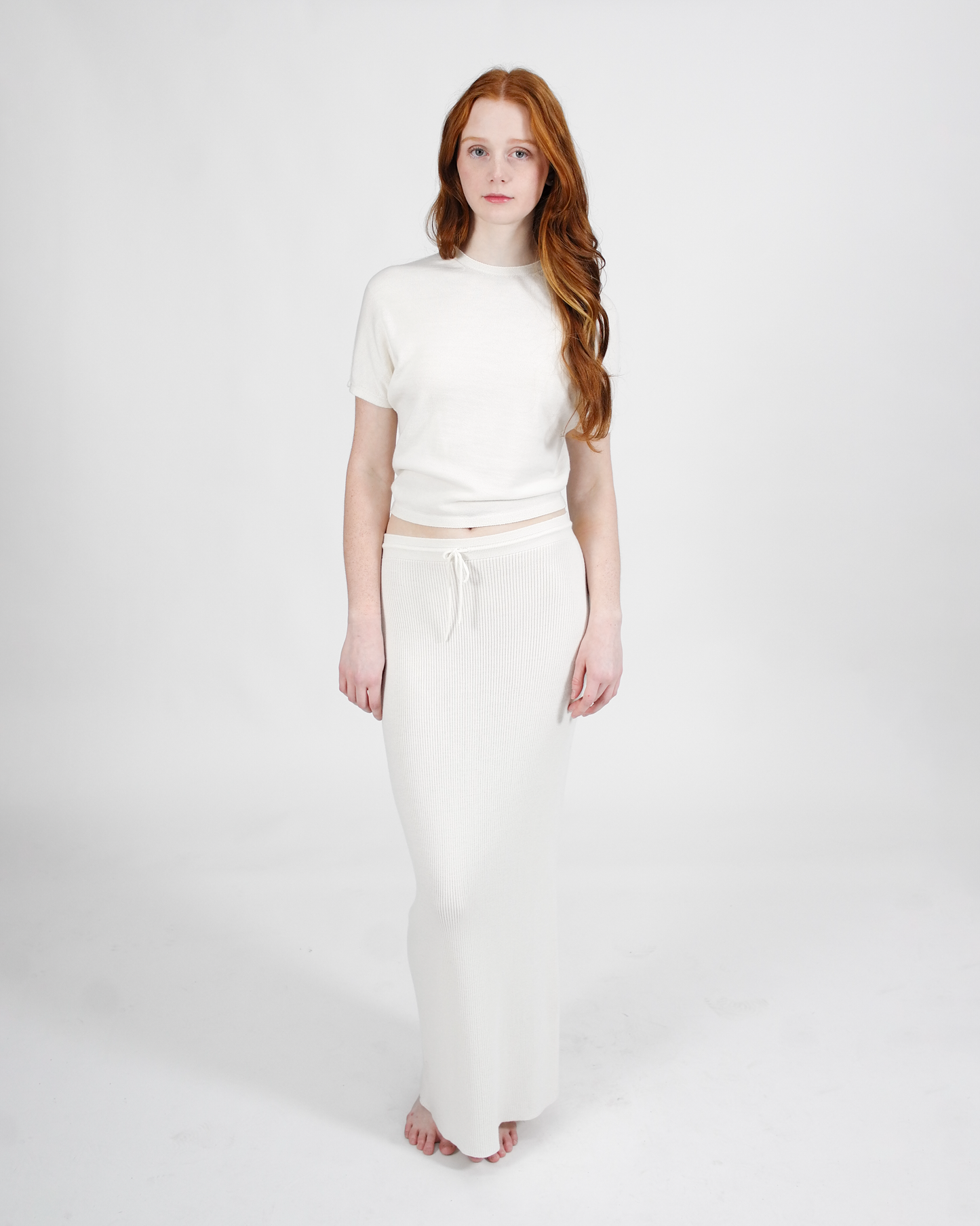 Lana Merino maxi skirt - Soft white