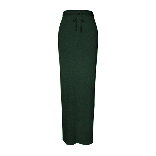 Lana Merino maxi skirt - Evergreen