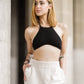 Penny Knit Bralette Top - Black
