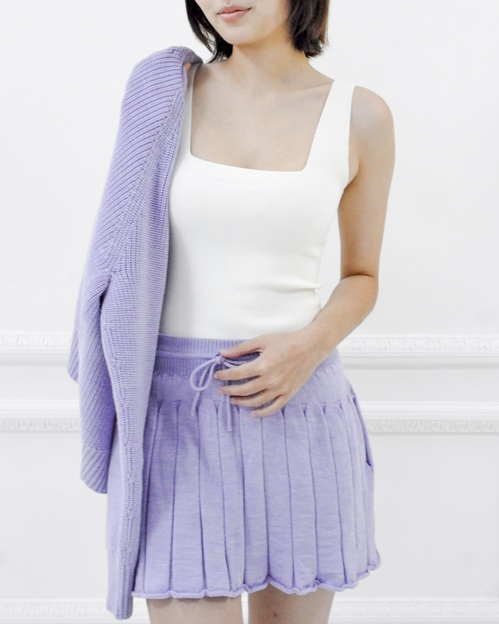 Risa performance knit tank - White
