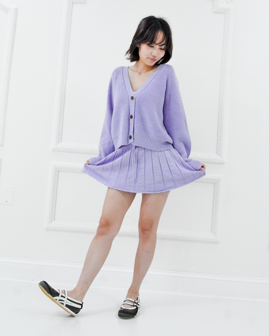 Caramell merino knit skort - Lavender