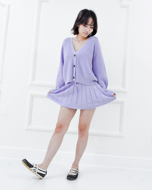 Caramell merino knit skort - Lavender