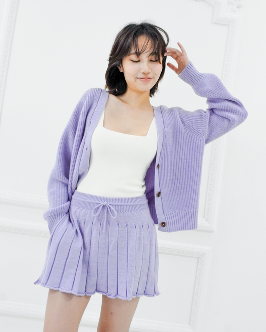 Marnie merino cardigan - Lavender