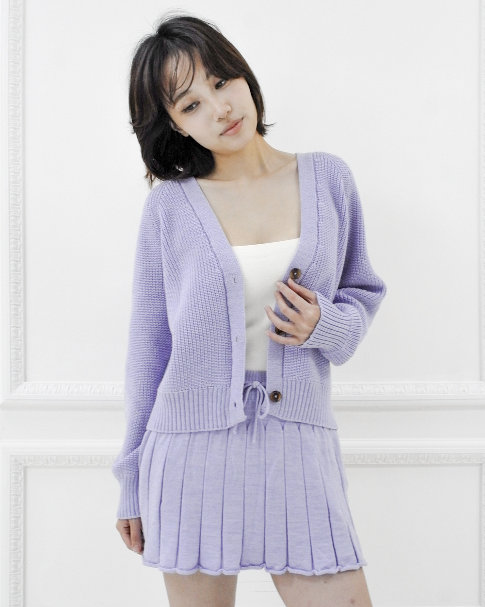 Marnie merino cardigan - Lavender
