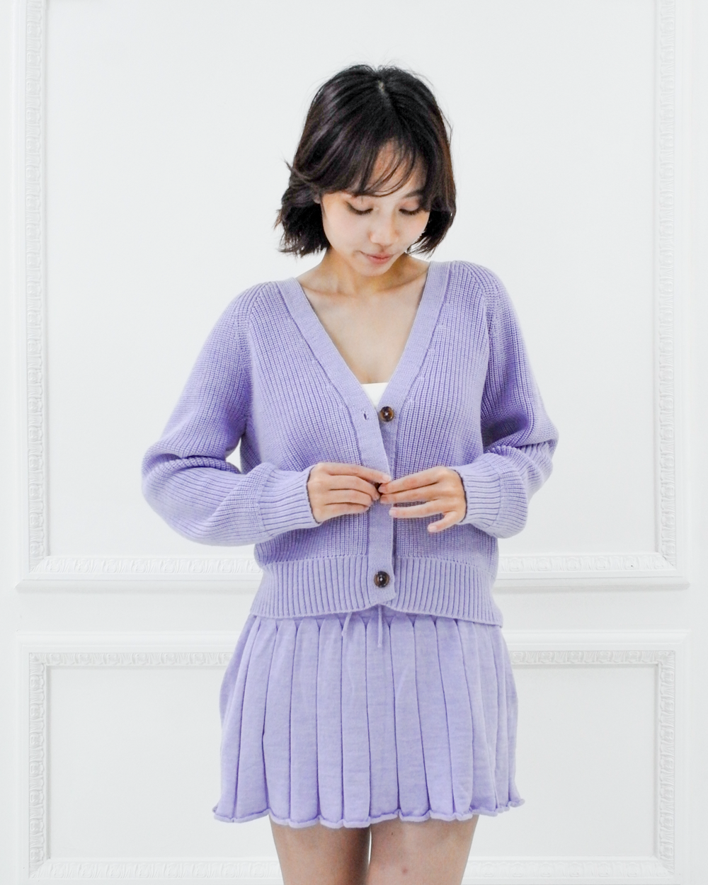 Marnie merino cardigan - Lavender