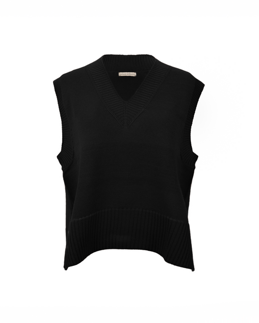 Lenora merino sweater vest - Black