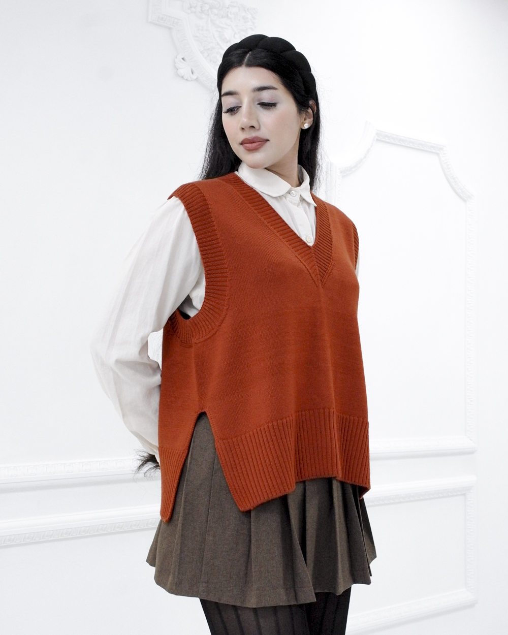 Lenora merino sweater vest - Sienna
