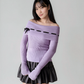 Lisette Merino off-shoulder top - Lavender
