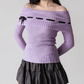 Lisette Merino off-shoulder top - Lavender