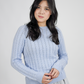 Lucille Merino pointelle sweater - Baby blue