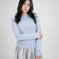 Lucille Merino pointelle sweater - Baby blue