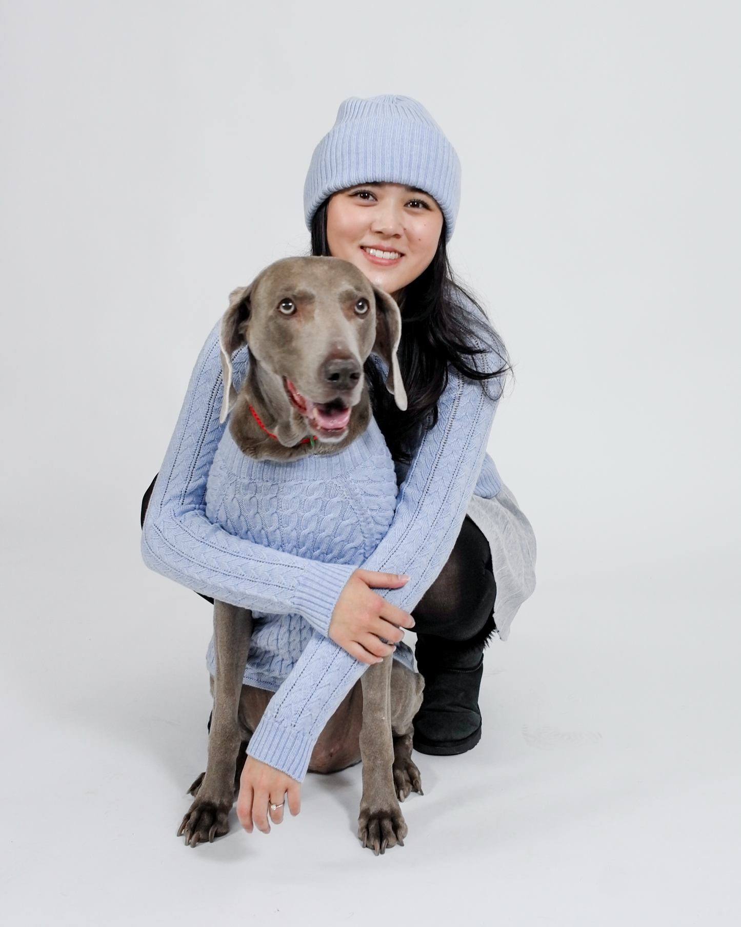 Lucille Merino pointelle sweater - Baby blue