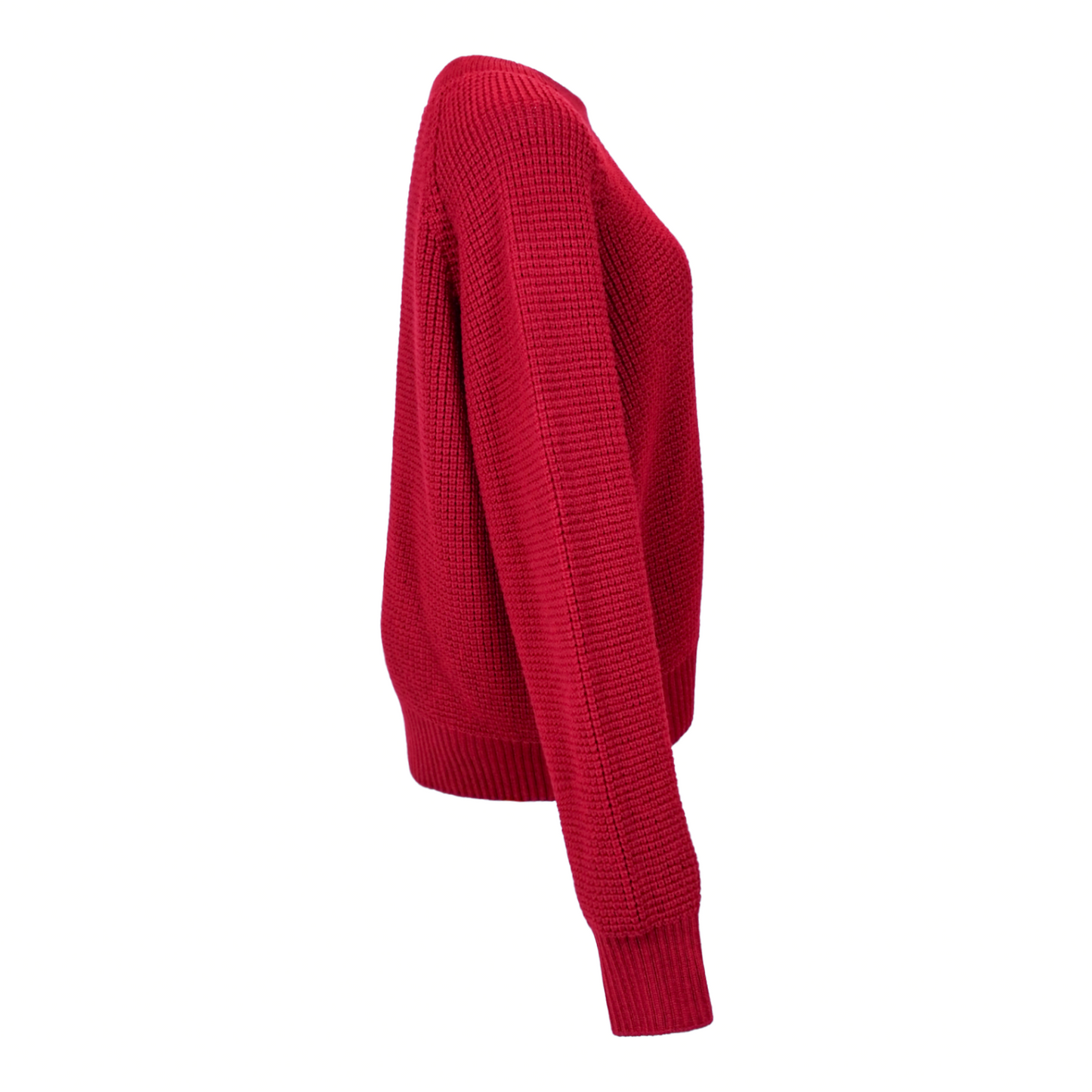 Maisie Merino popcorn pullover - Crimson