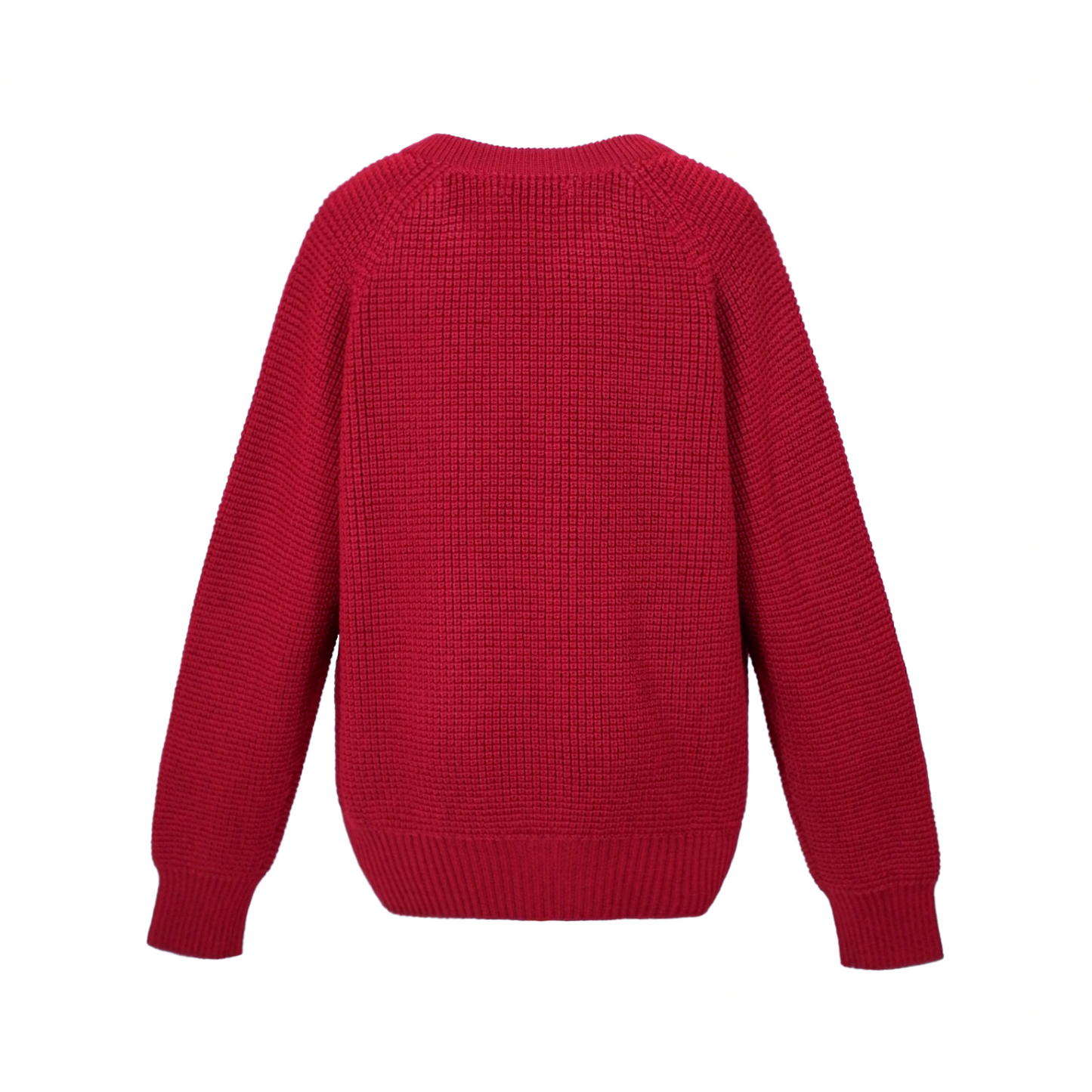 Maisie Merino popcorn pullover - Crimson