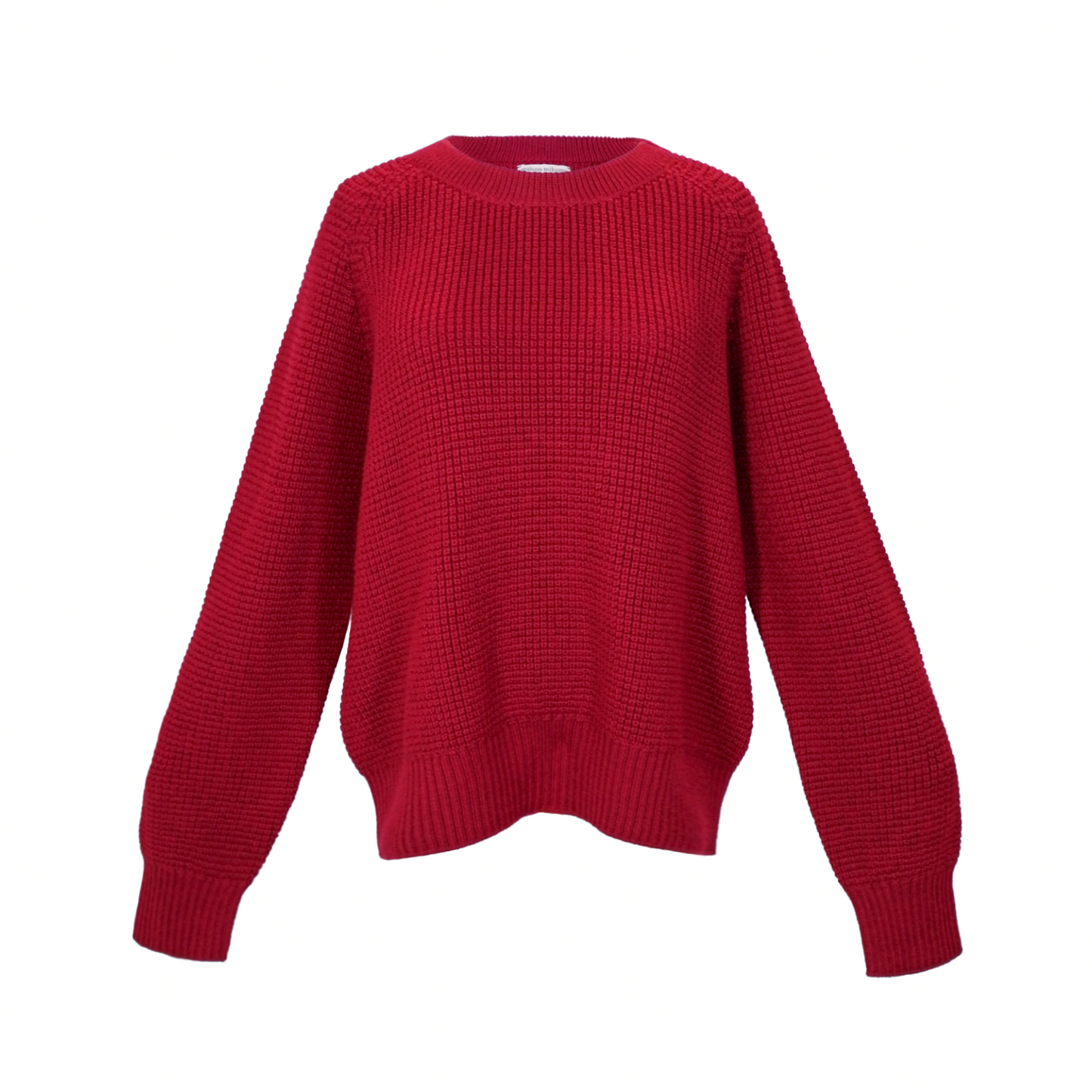 Maisie Merino popcorn pullover - Crimson