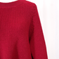 Maisie Merino popcorn pullover - Crimson