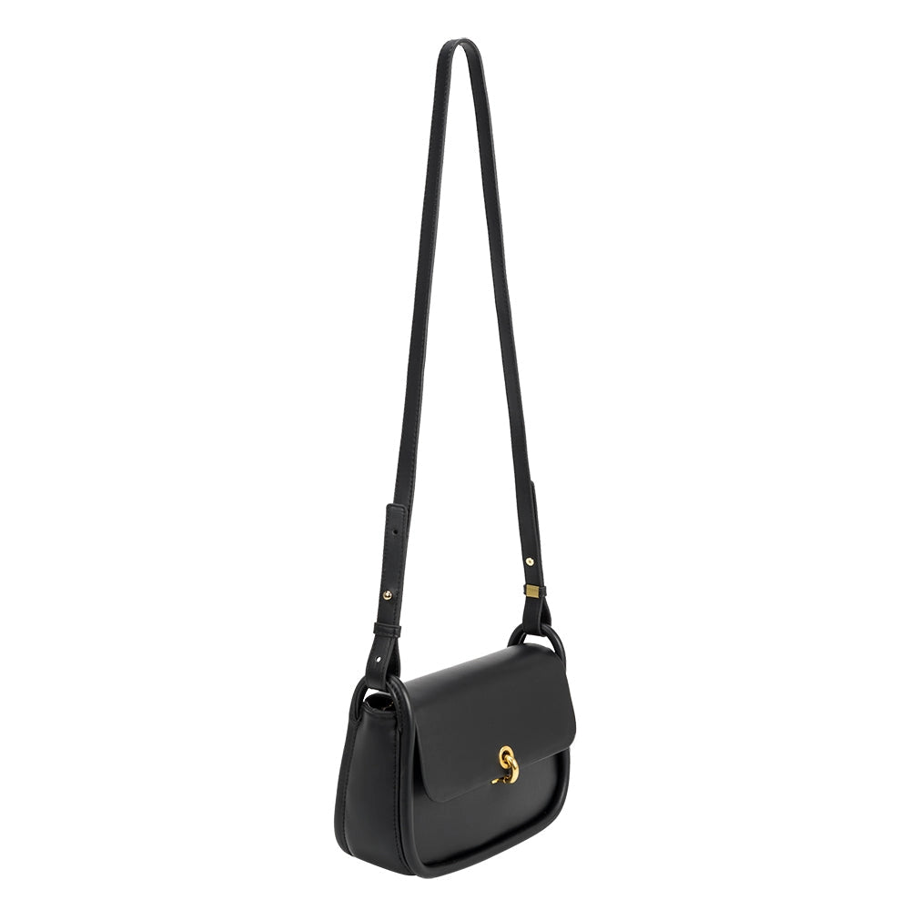 Ally Recycled Vegan Crossbody Bag in Black