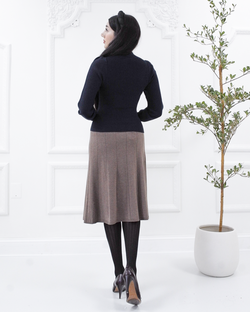Juliet knit midi skirt - Taupe