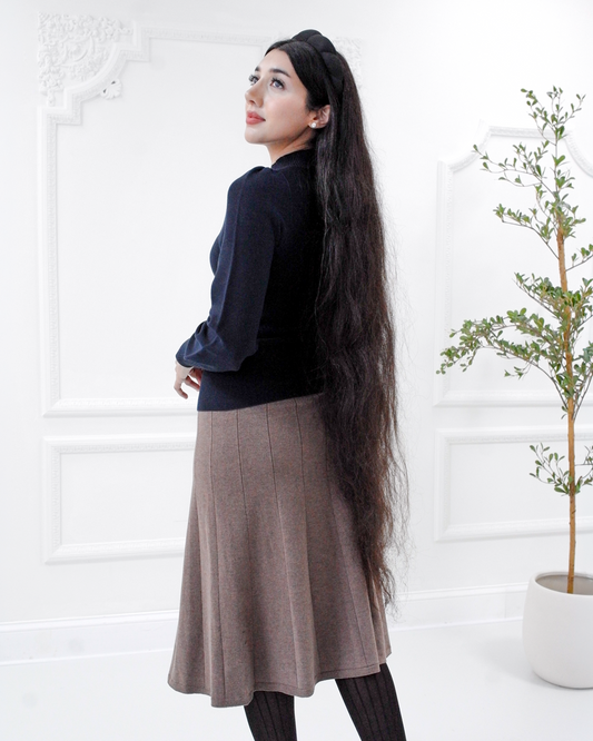 Juliet knit midi skirt - Taupe