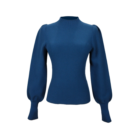 Meryl knit bishop top - Cerulean