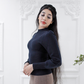 Meryl knit bishop top - Navy