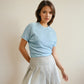Mika Merino Cropped Tee - Baby Blue
