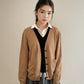 Minnie Merino Wool Cardigan - Camel