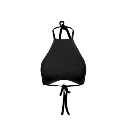 Penny Knit Bralette Top - Black