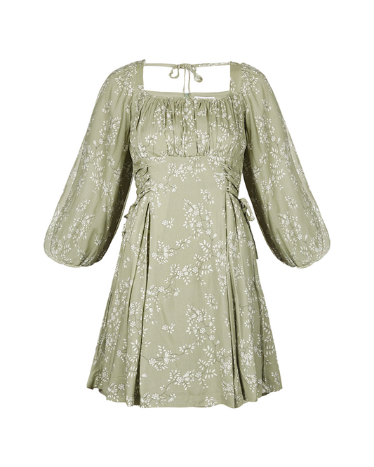 Sinclair adjustable side-tie dress - Sage