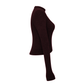 Dark maroon ribbed long-sleeve top on a white background, side view