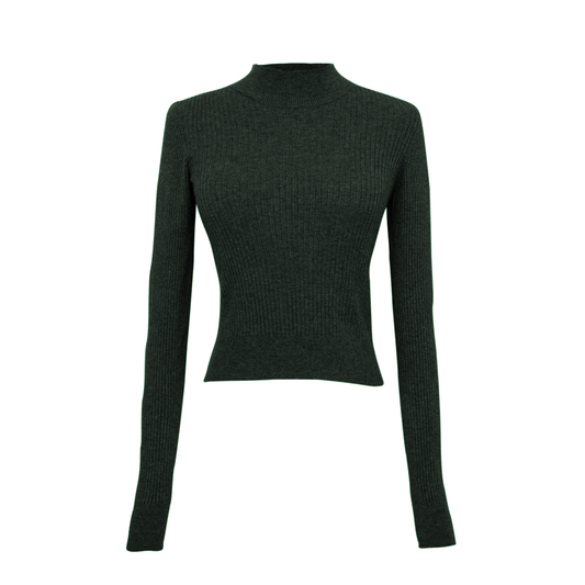 Val rib knit long sleeve - Pine