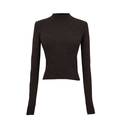 Val rib knit long sleeve - Cacao