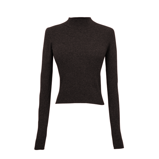 Val rib knit long sleeve - Cacao