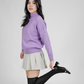 Vera Merino mock neck sweater - Lilac