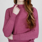 Vera Merino mock neck sweater - Raspberry
