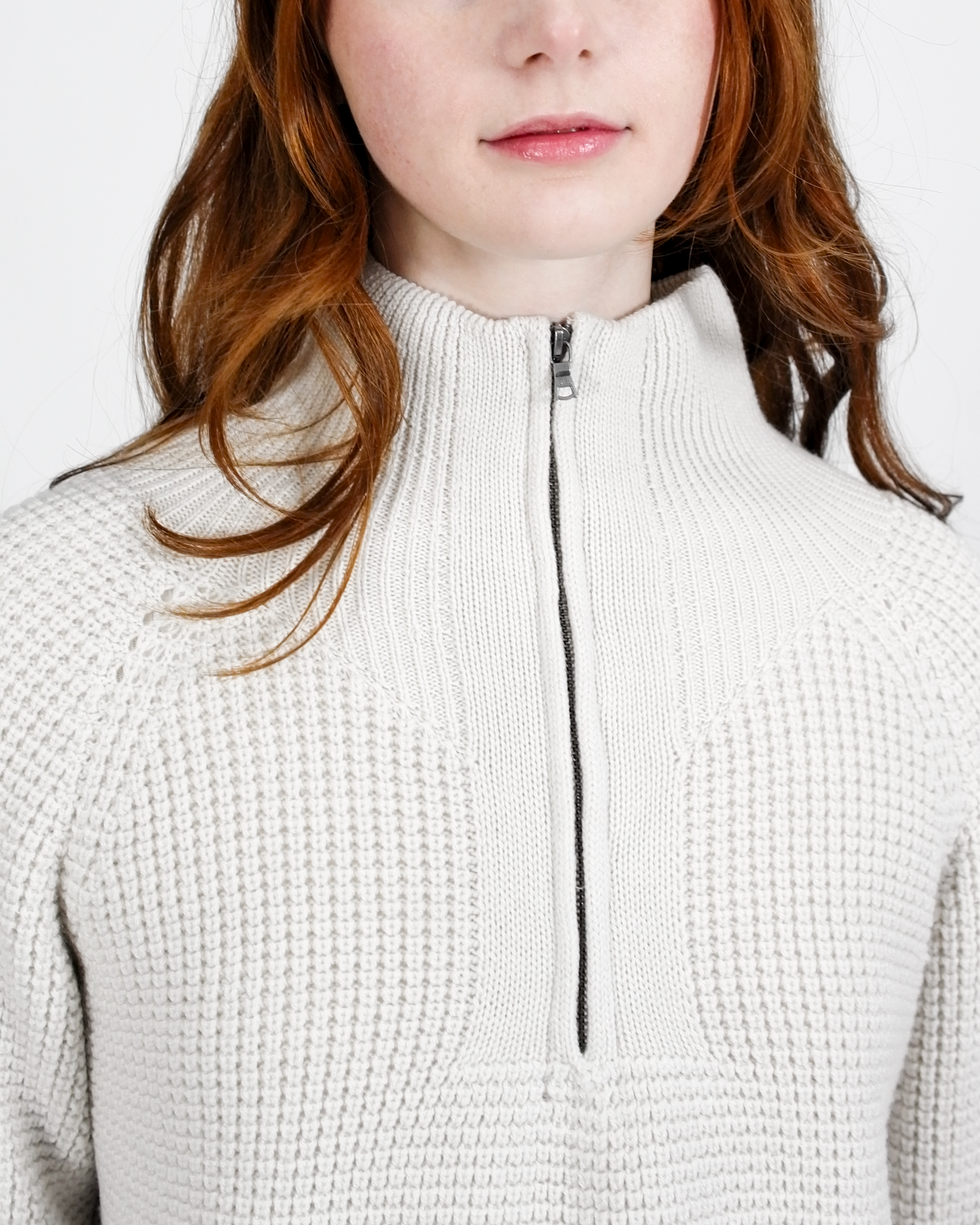 Wren merino quarter zip pullover - Oatmeal – Maison Mikumo Wren merino quarter zip pullover - Oatmeal – Maison Mikumo