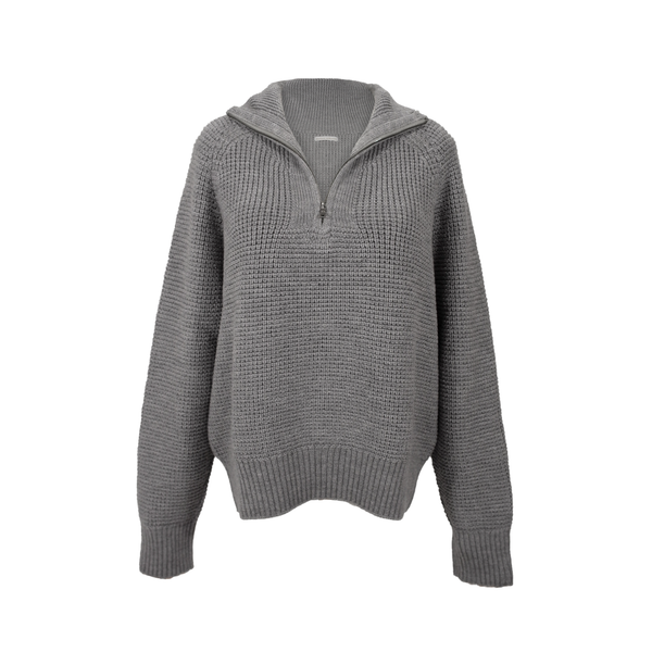 Wren merino quarter zip pullover - Haze – Maison Mikumo