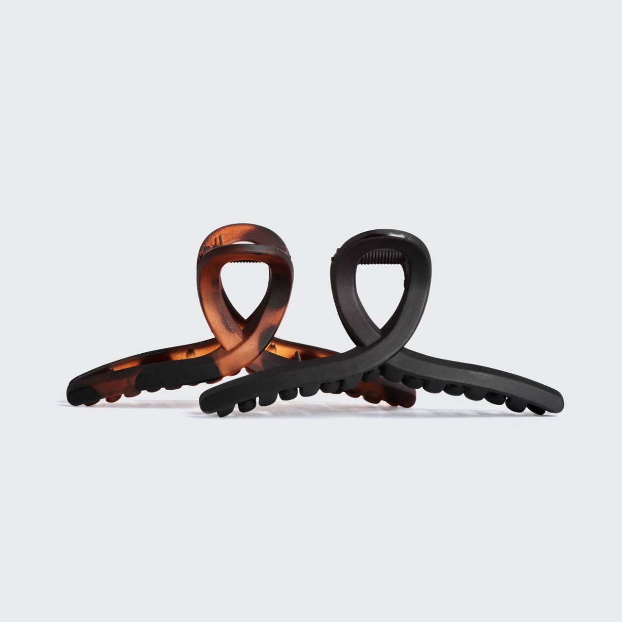 Recycled Plastic Large Loop Claw Clips 2pc Set - Black & Tort