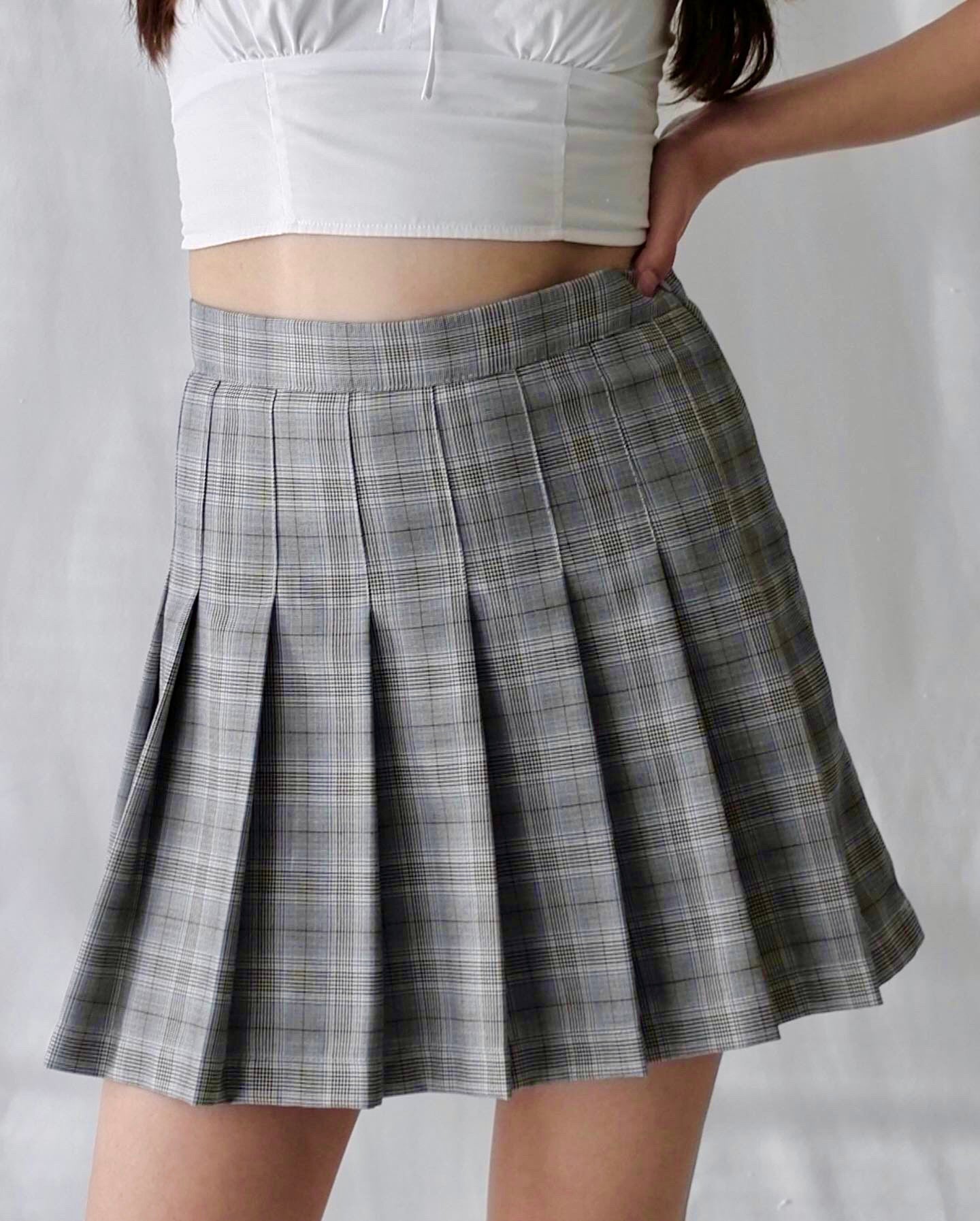 Tailored Asymmetric Mini Skirt - Grey | Manière De Voir USA