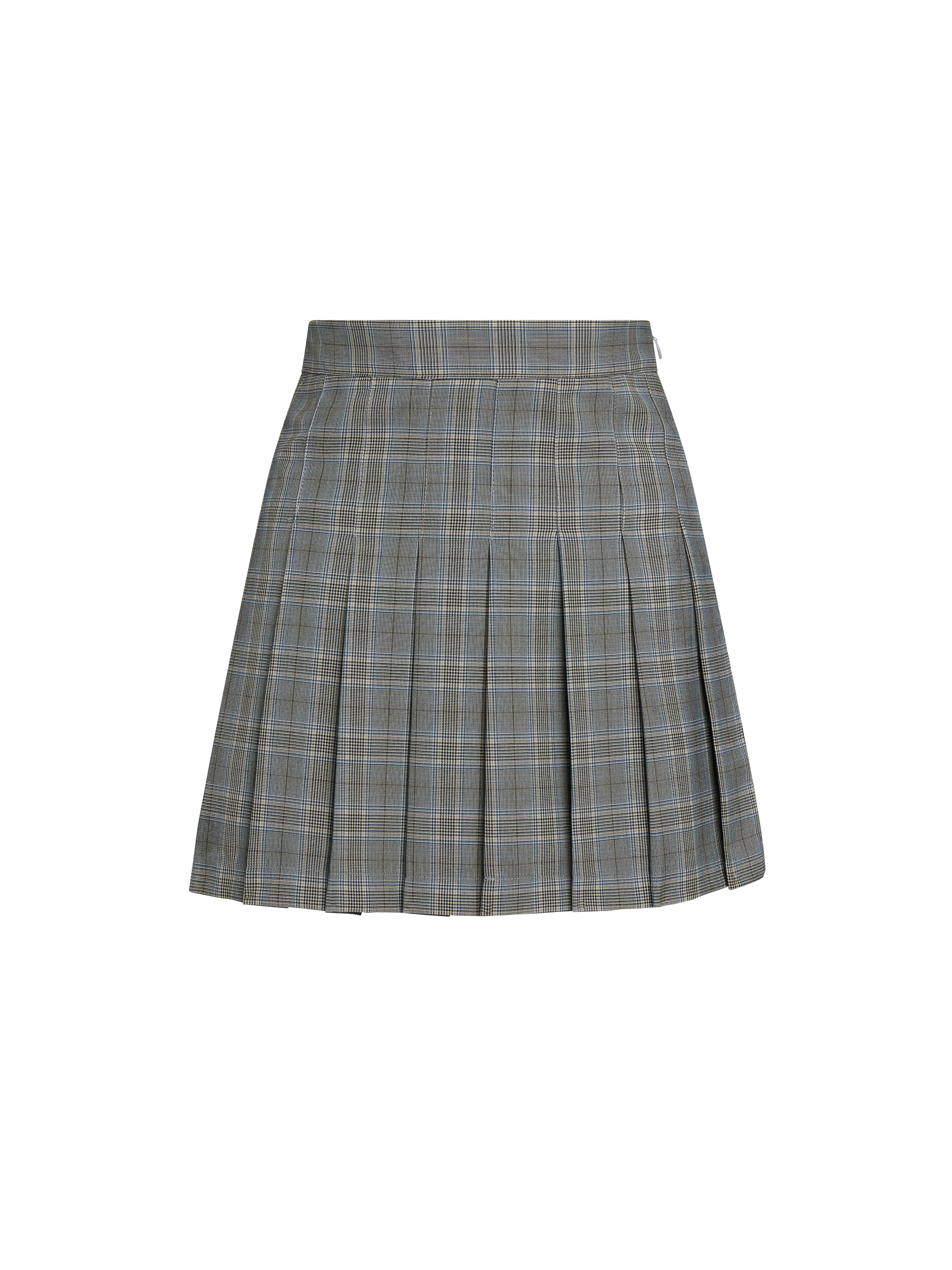 oxfords with pleated tartan skirt and knitted top