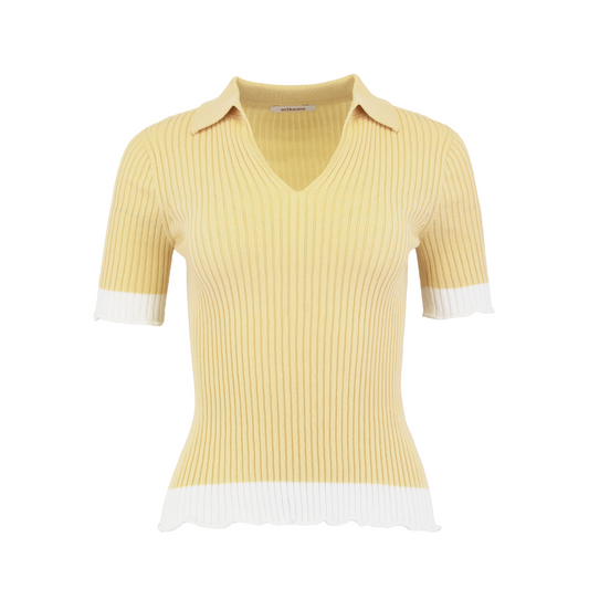 The Corinne Knit Polo - Buttercup