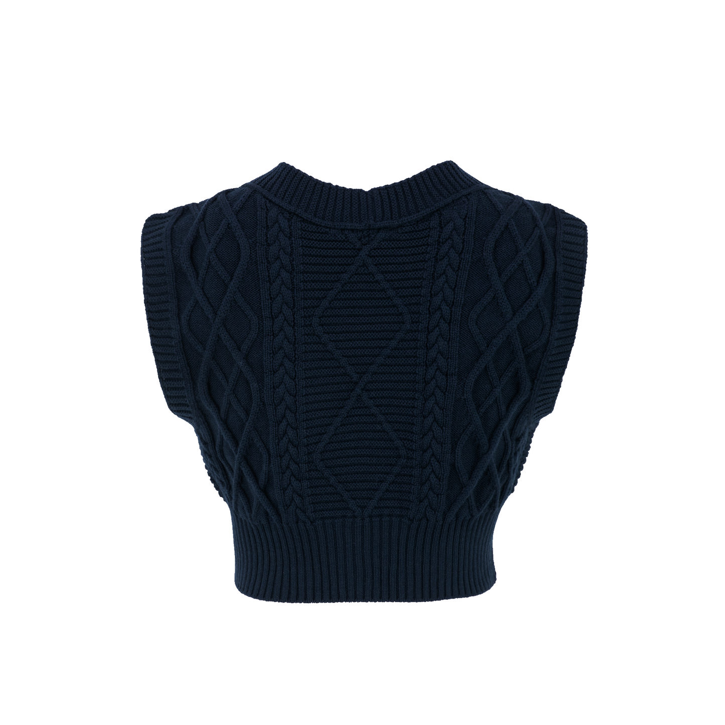 Nora Merino Wool Cropped Sweater Vest - Marine