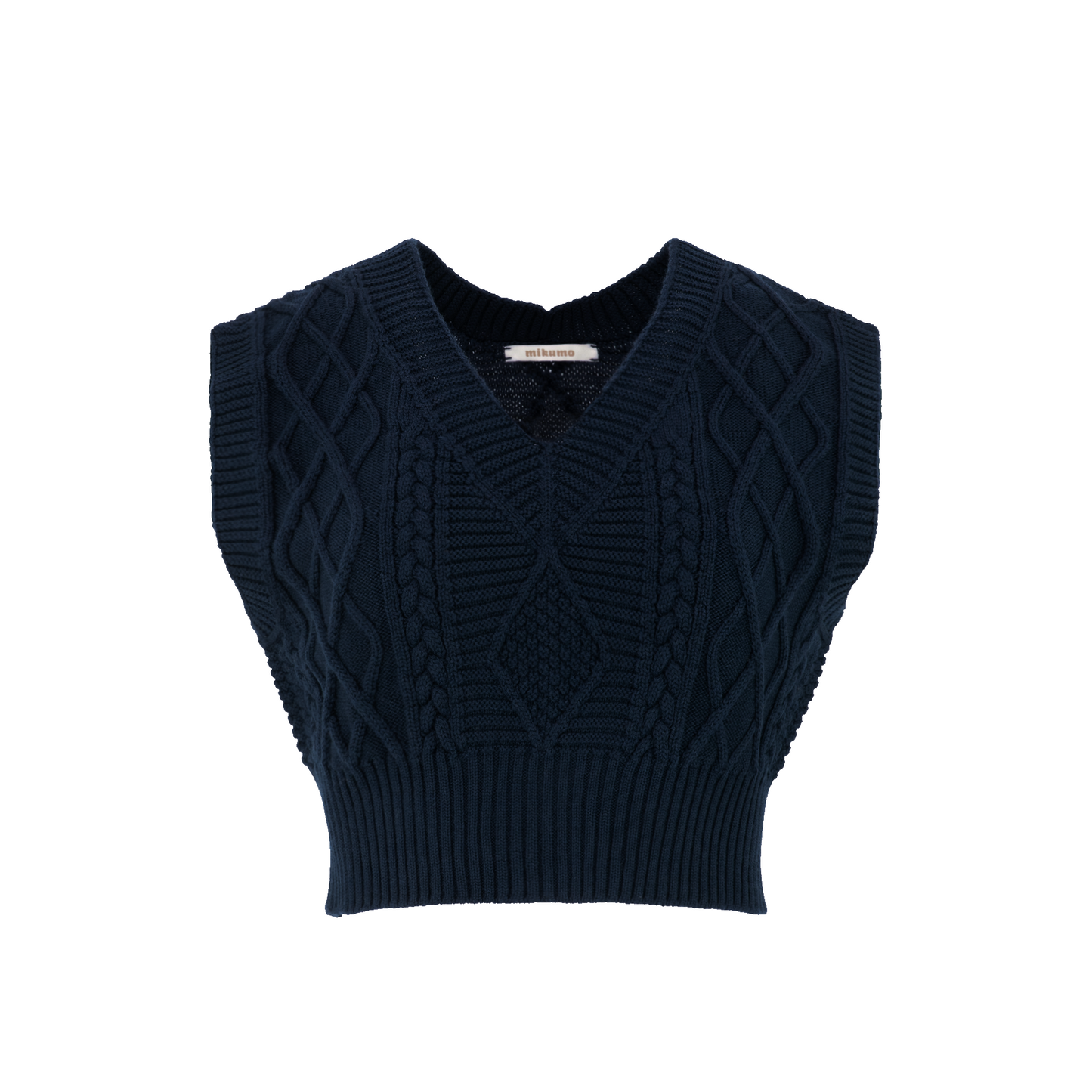 Nora Merino Wool Cropped Sweater Vest - Marine