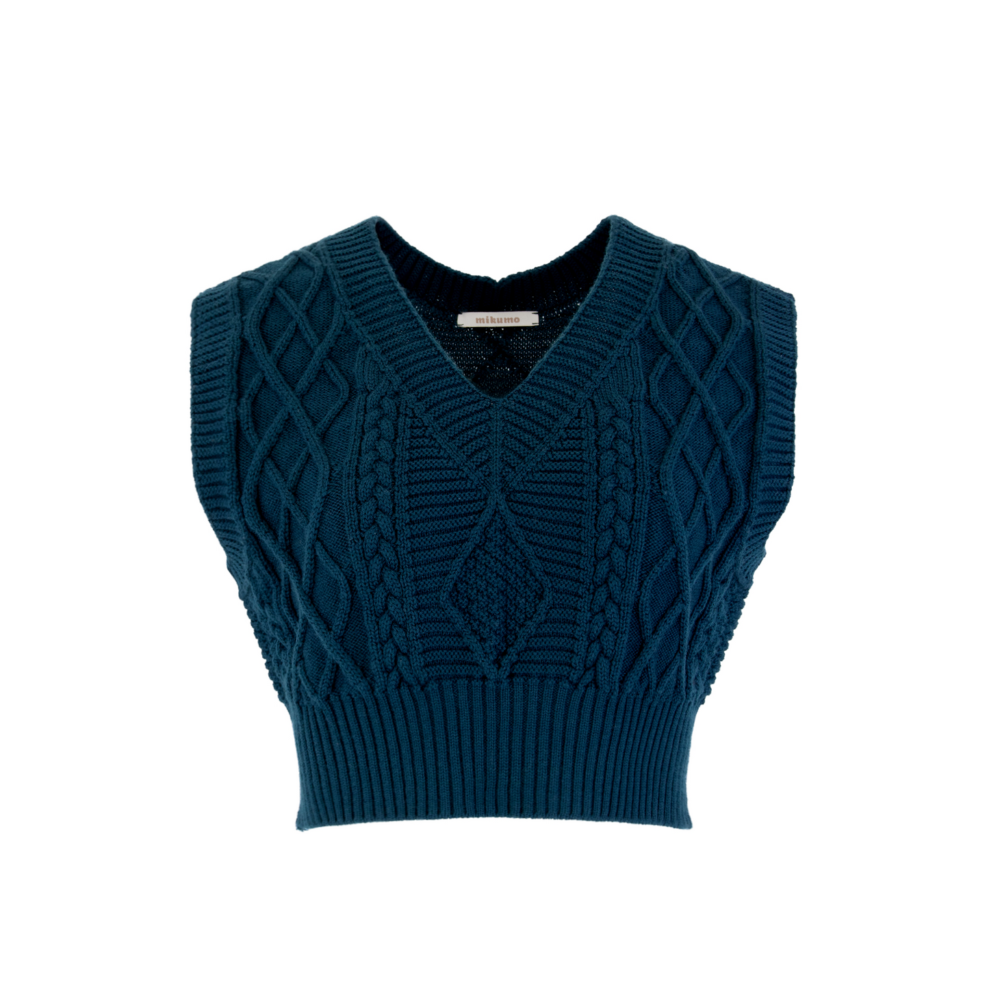 Nora Merino Wool Cropped Sweater Vest - Teal – Maison Mikumo Nora Merino Wool Cropped Sweater Vest - Teal – Maison Mikumo